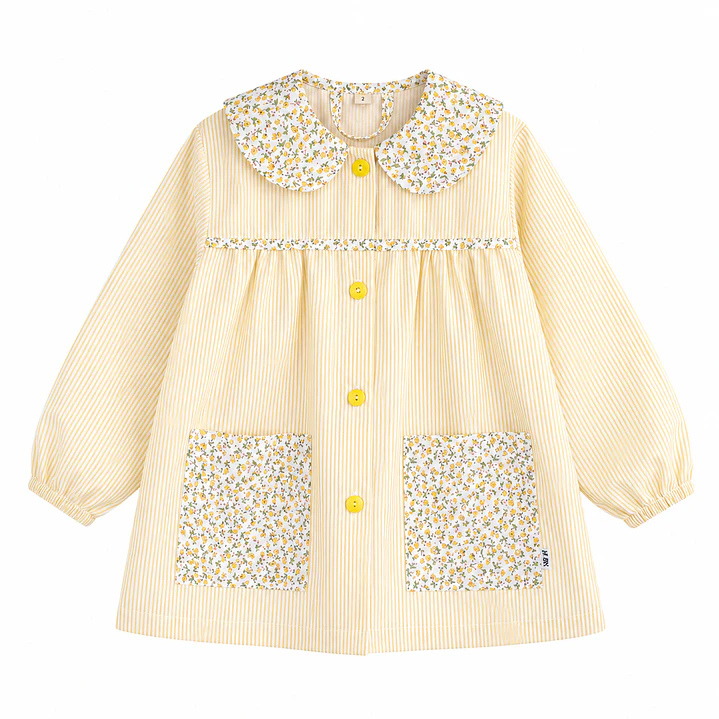 Delantal Flores Rayas Amarillo - Luf Kids 1
