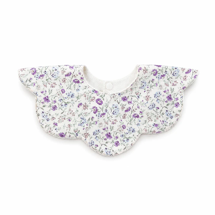 Babero Flor Pequeñas Flores Moradas - LUF Kids 1