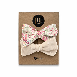 Lazos Dominga Flores Rosadas (pinche) - LUF kids
