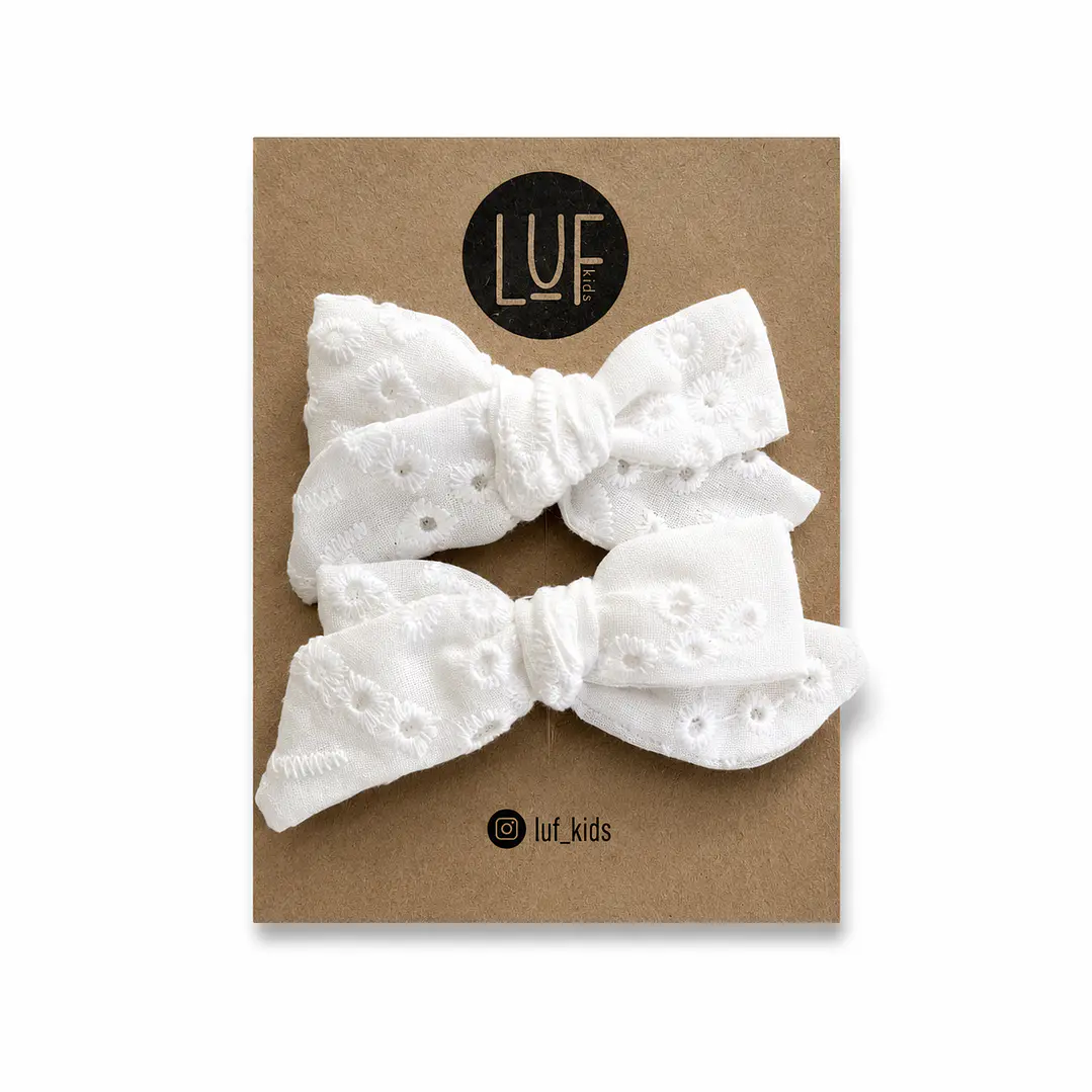 Lazos Dominga Broderie Blanco (pinche) - LUF kids 1