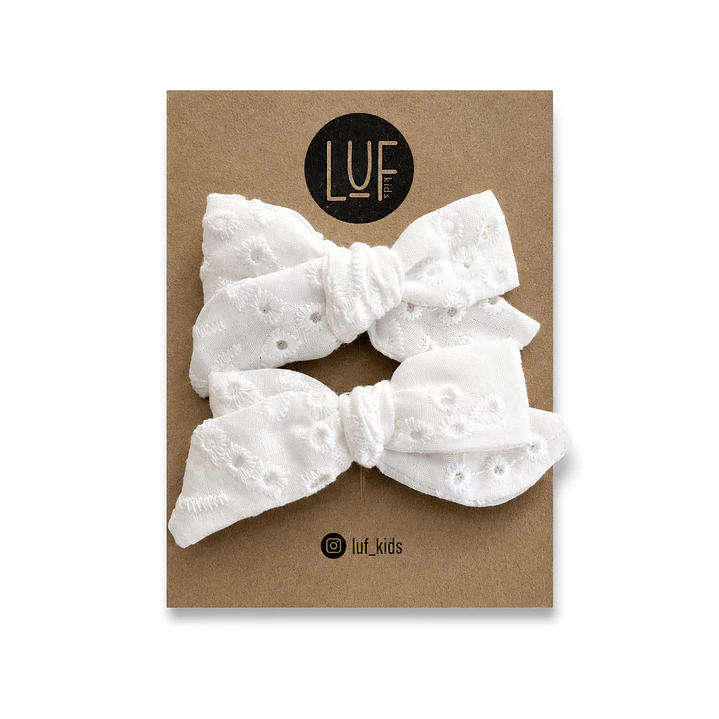 Lazos Dominga Broderie Blanco (pinche) - LUF kids 1