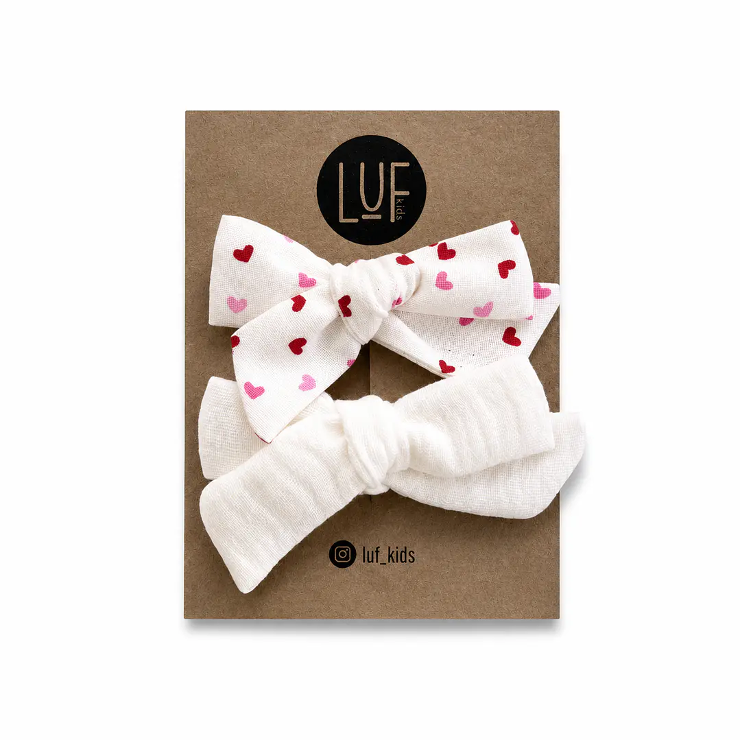 Lazos Dominga Corazones (pinche) - LUF kids 1