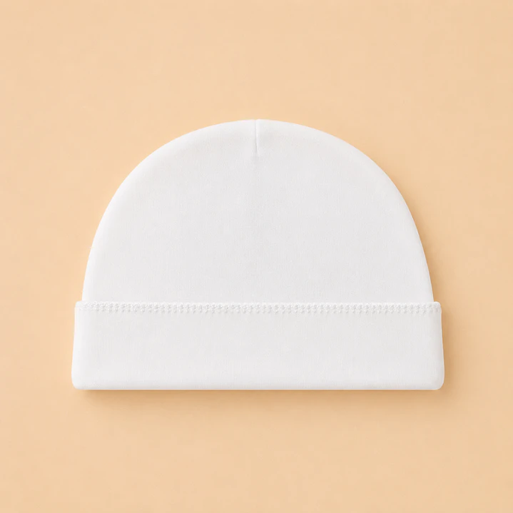 Gorro Primera Puesta Algodón Pima Blanco bordado Blanco - Emilia Mia 1