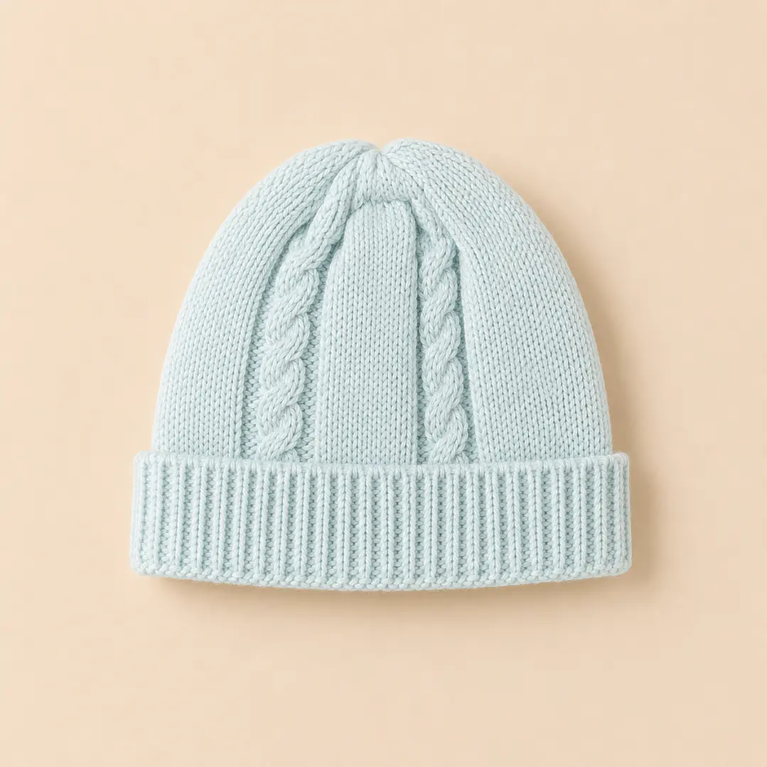 Gorro Tejido Algodón Celeste - Emilia Mía 1
