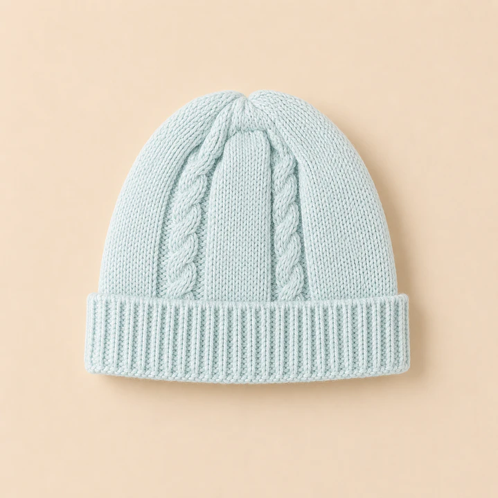 Gorro Tejido Algodón Celeste - Emilia Mía 1
