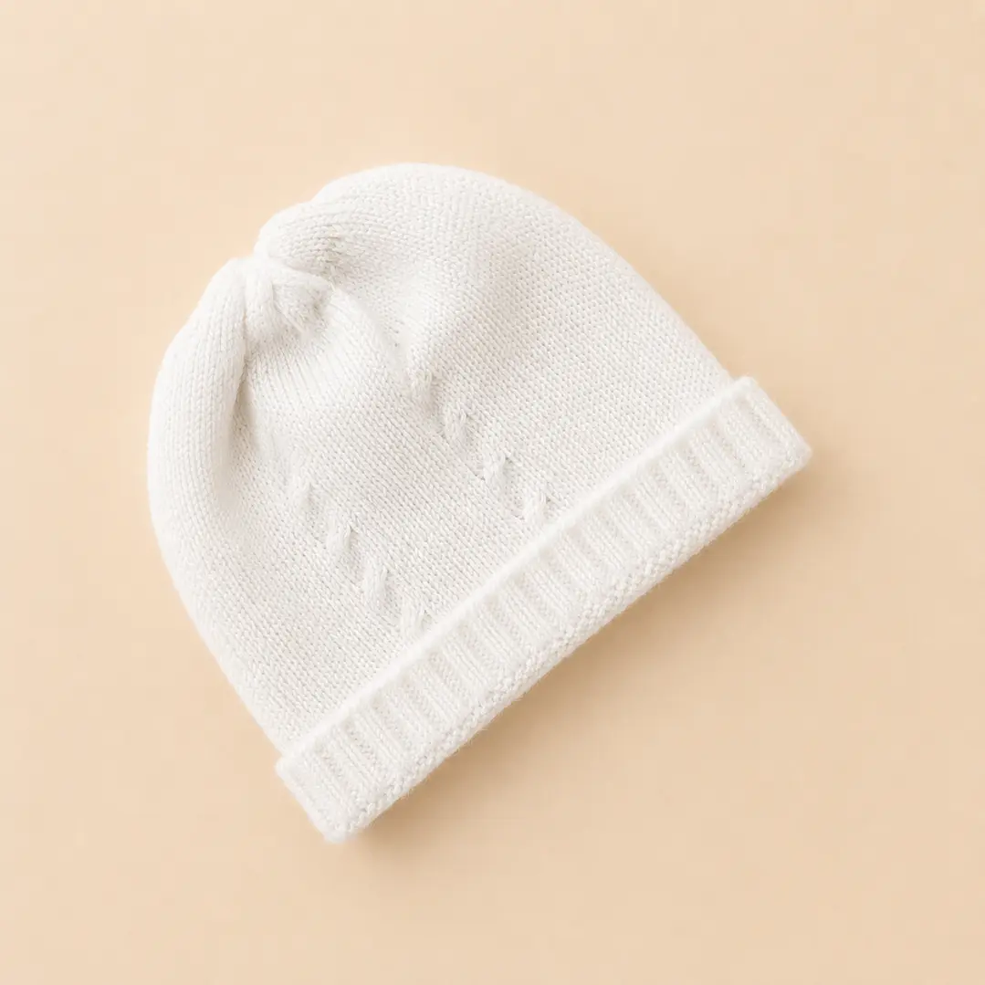 Gorro Tejido Espiga Blanco 1