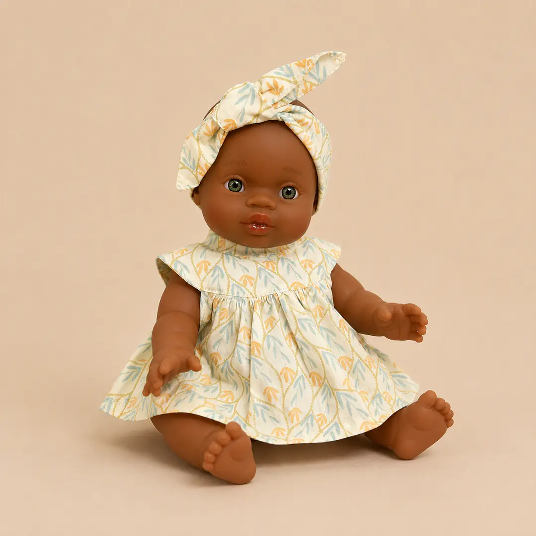 Muñeca Romy Vestido Solcito Flores Amarillas 1