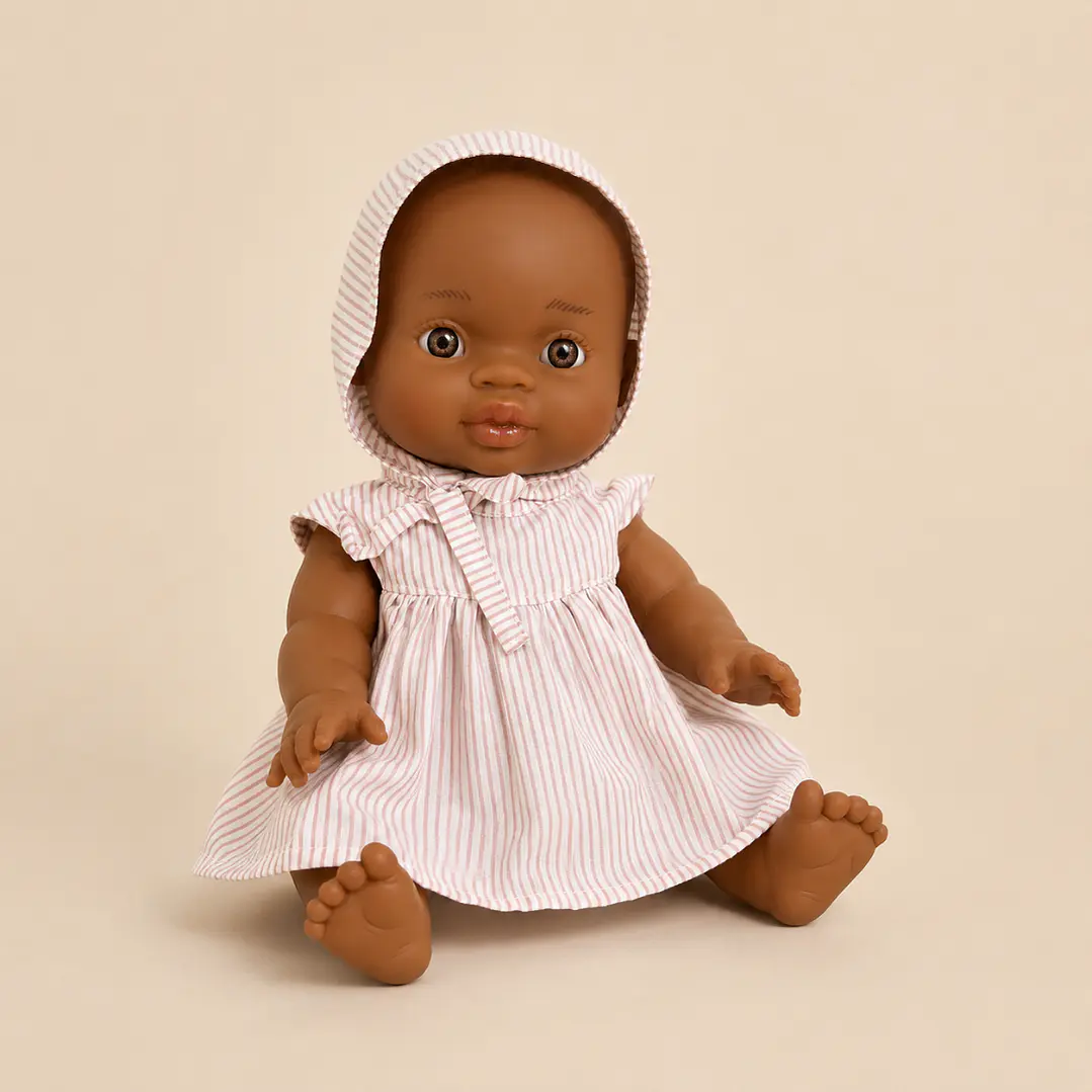 Muñeca Clara Vestido Rayas Rosadas - Mailen 1