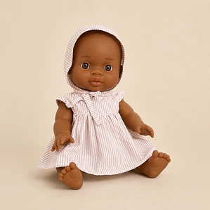 Muñeca Clara Vestido Rayas Rosadas - Mailen