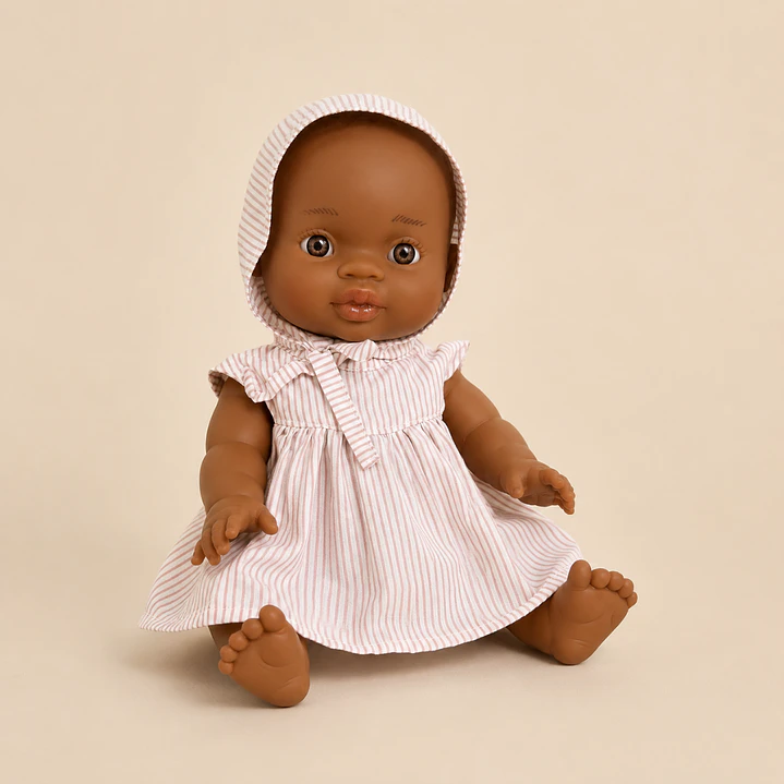 Muñeca Clara Vestido Rayas Rosadas - Mailen 1