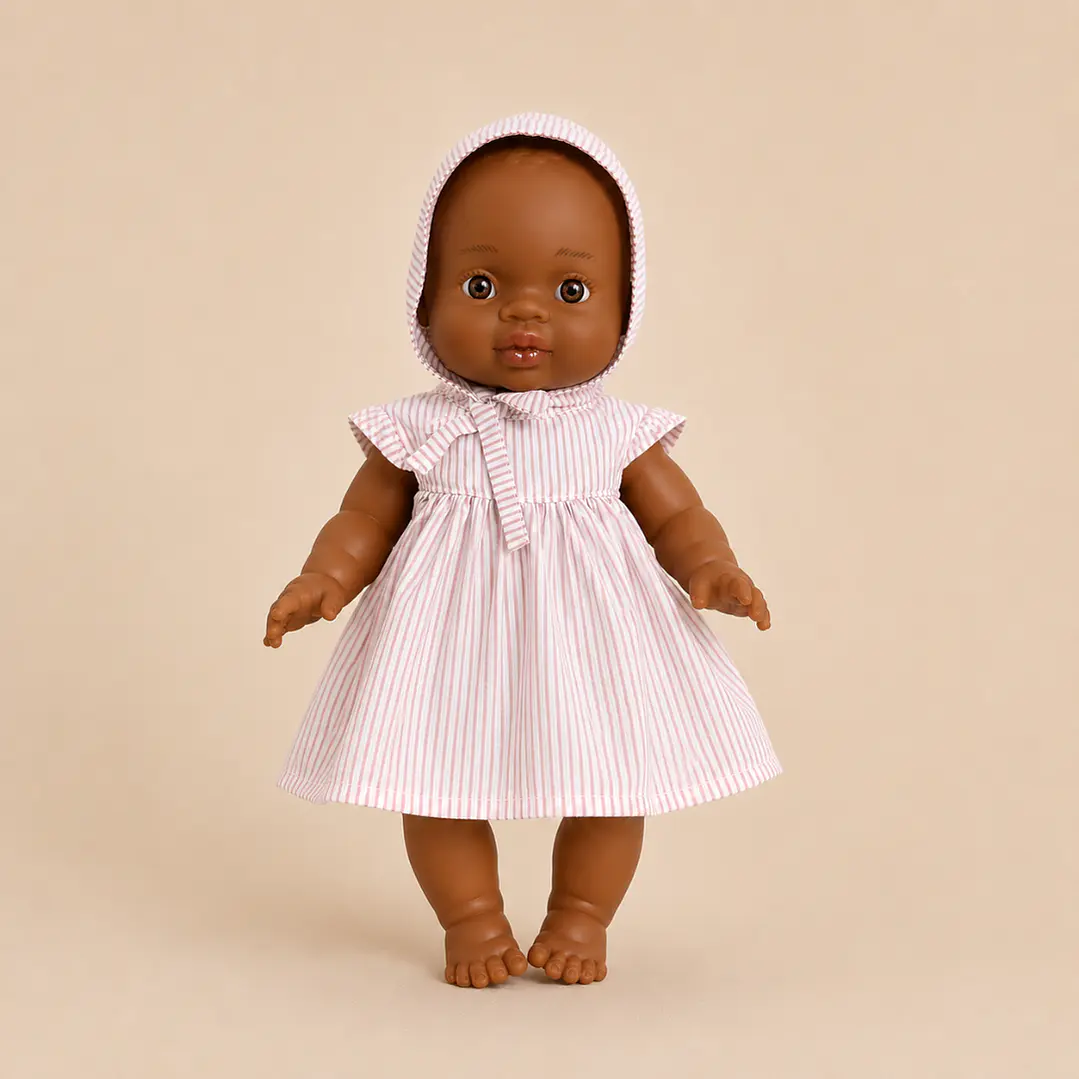 Muñeca Clara Vestido Rayas Rosadas - Mailen 2
