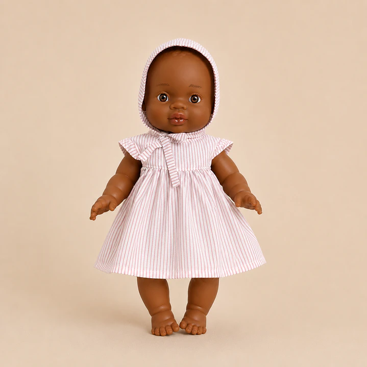 Muñeca Clara Vestido Rayas Rosadas - Mailen 2
