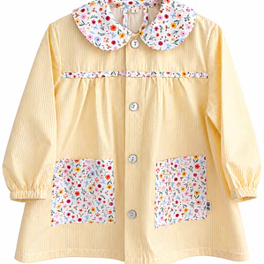 Delantal Flores Rayas Amarillo - Luf Kids