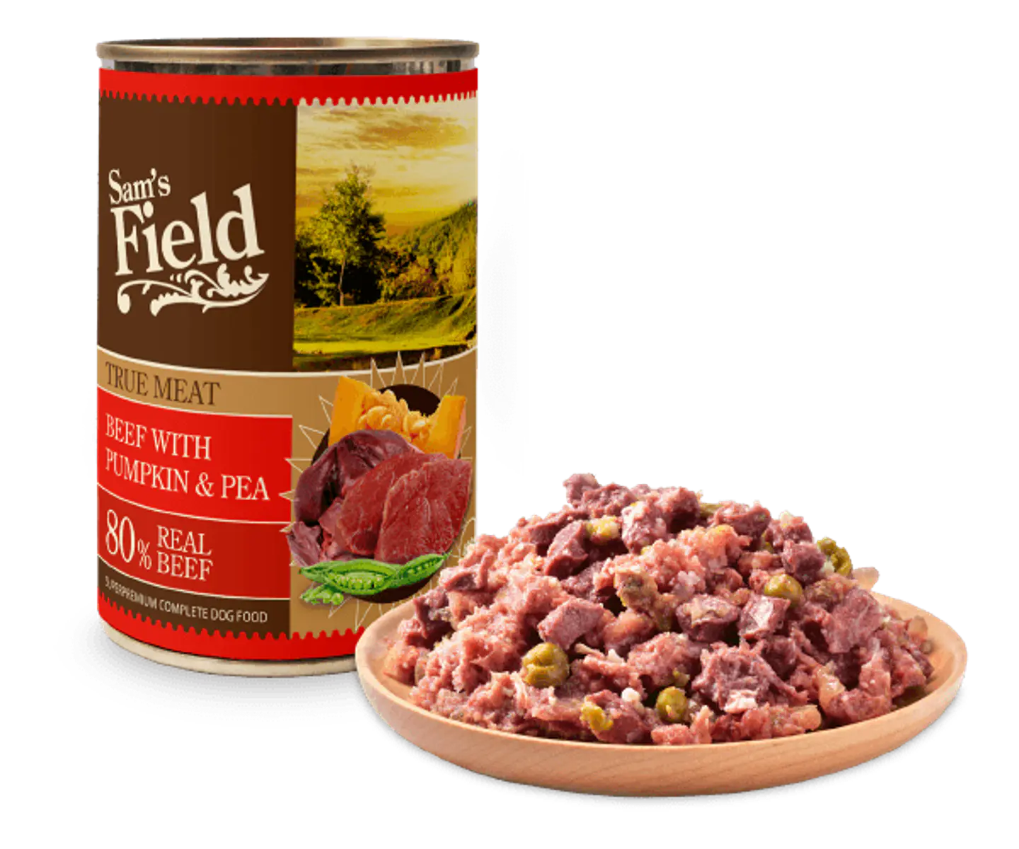 Sam's Field True Meat Bovino, Abóbora e Ervilha 400g 1