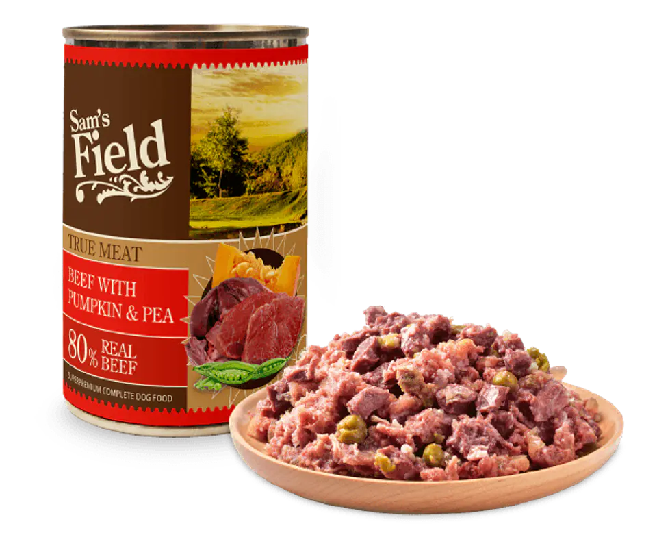 Sam's Field True Meat Bovino, Abóbora e Ervilha 400g 1