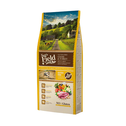 Sam's Field Gluten Free Ganso & Perú Adulto Raça Grande 13Kg