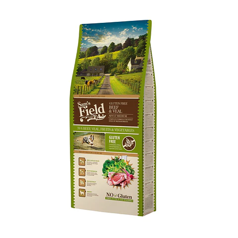 Sam's Field Glúten Free Bovino & Vitela Adulto Médio 13Kg