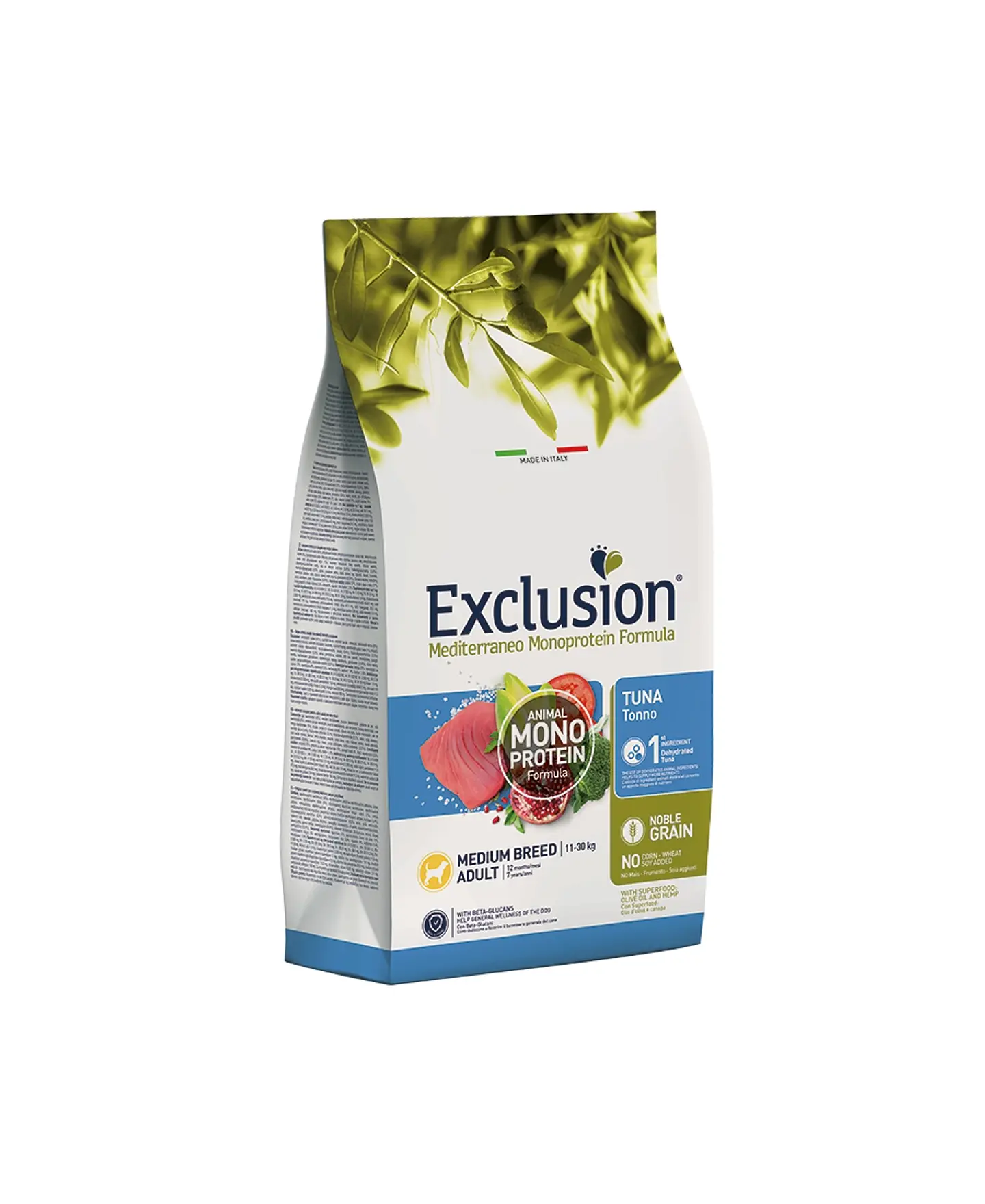 Exclusion Noble Grain Atum Adulto Médio 12Kg 1