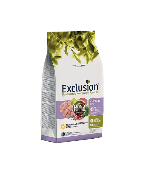Exclusion Noble Grain Light Frango Média & Grande 12Kg