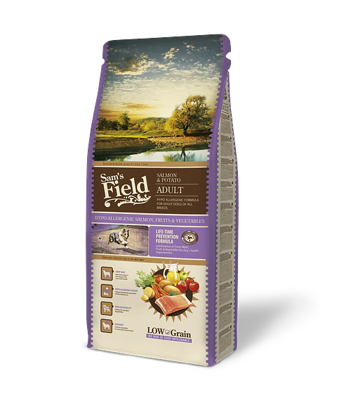 Sam's Field Low Grain Salmão & Batata Hipoalergénico 13Kg