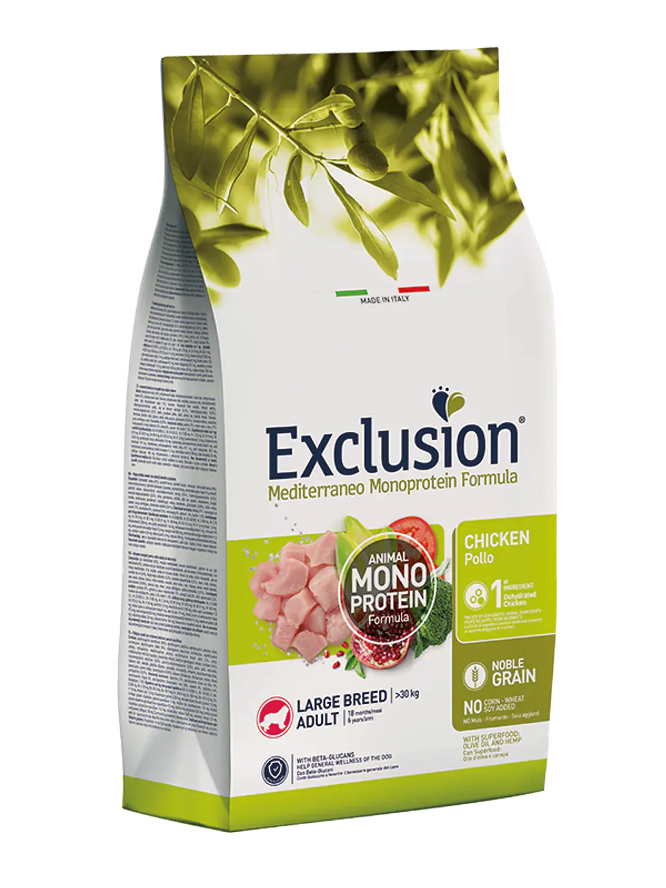Exclusion Noble Adulto Frango Raça Grande 12Kg 1