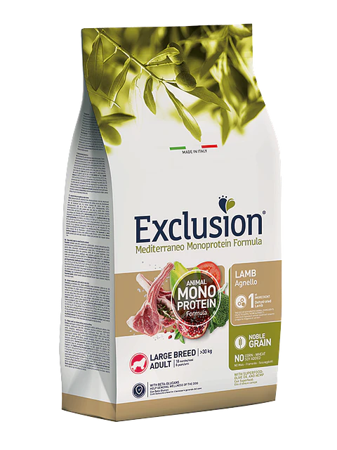 Exclusion Noble Cordeiro Cão Adulto Raça Grande 12Kg