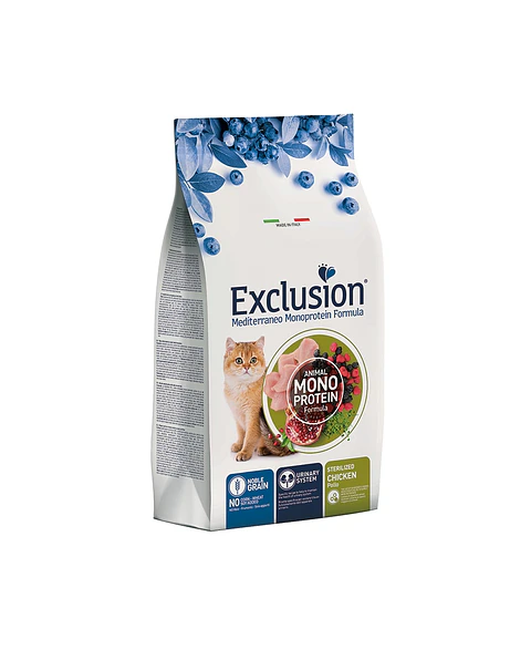 Exclusion Noble Grain Frango Gato Esterilizado 12Kg 