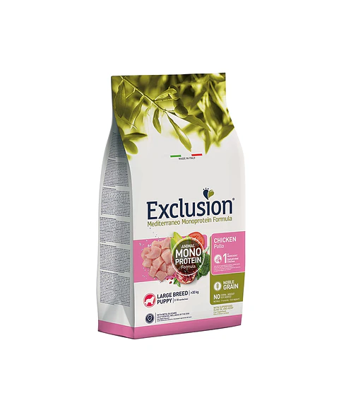 Exclusion Noble Grain Frango Cachorro de Raça Grande 12Kg