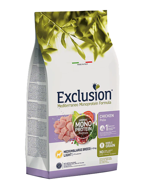 Exclusion Noble Grain Light Frango Raça Média/ Grande 3Kg 