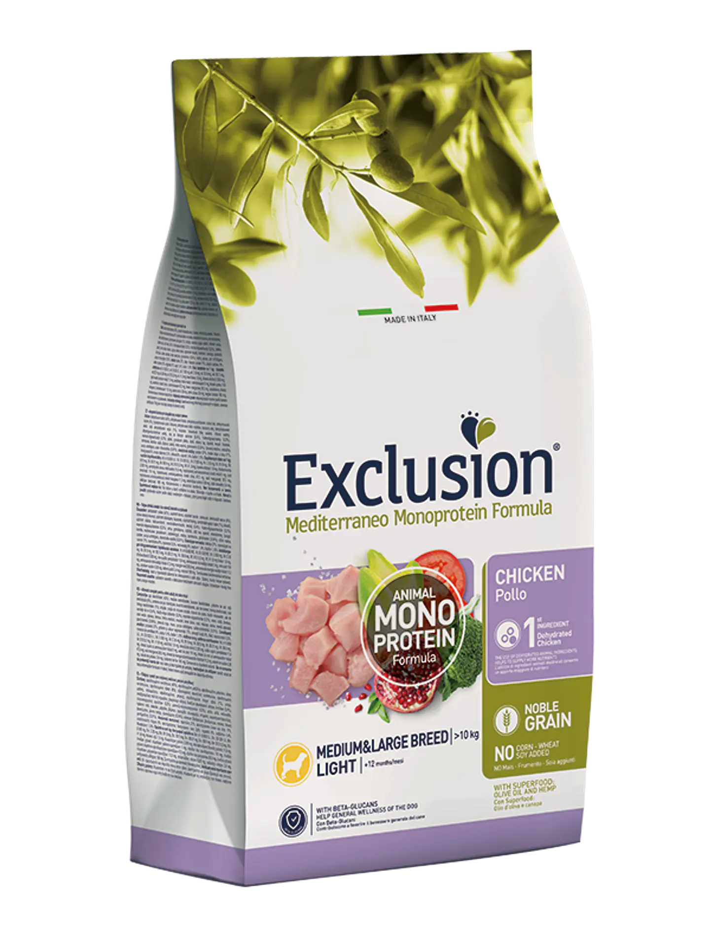 Exclusion Noble Grain Light Frango Raça Média/ Grande 3Kg  1
