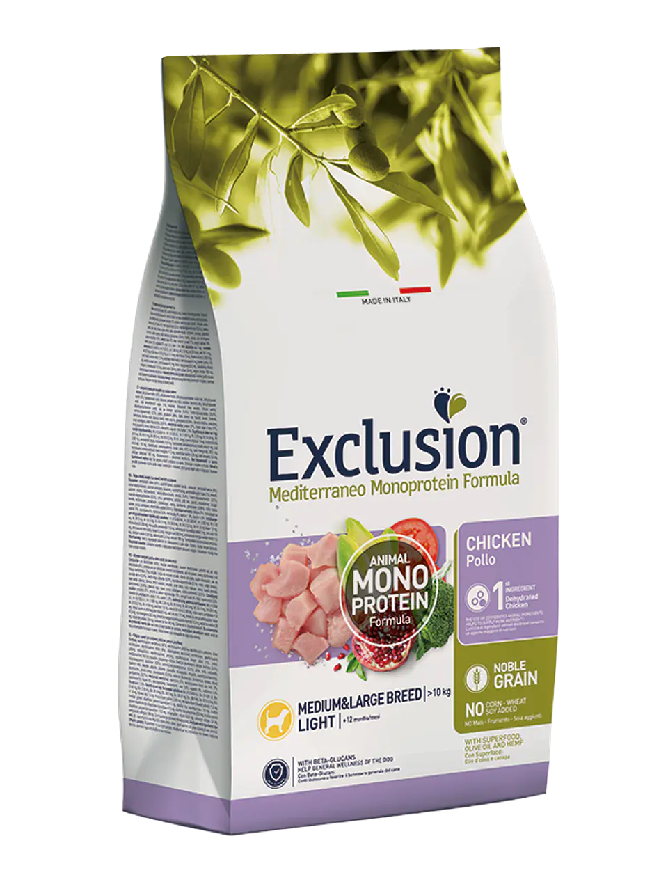 Exclusion Noble Grain Light Frango Raça Média/ Grande 3Kg  1