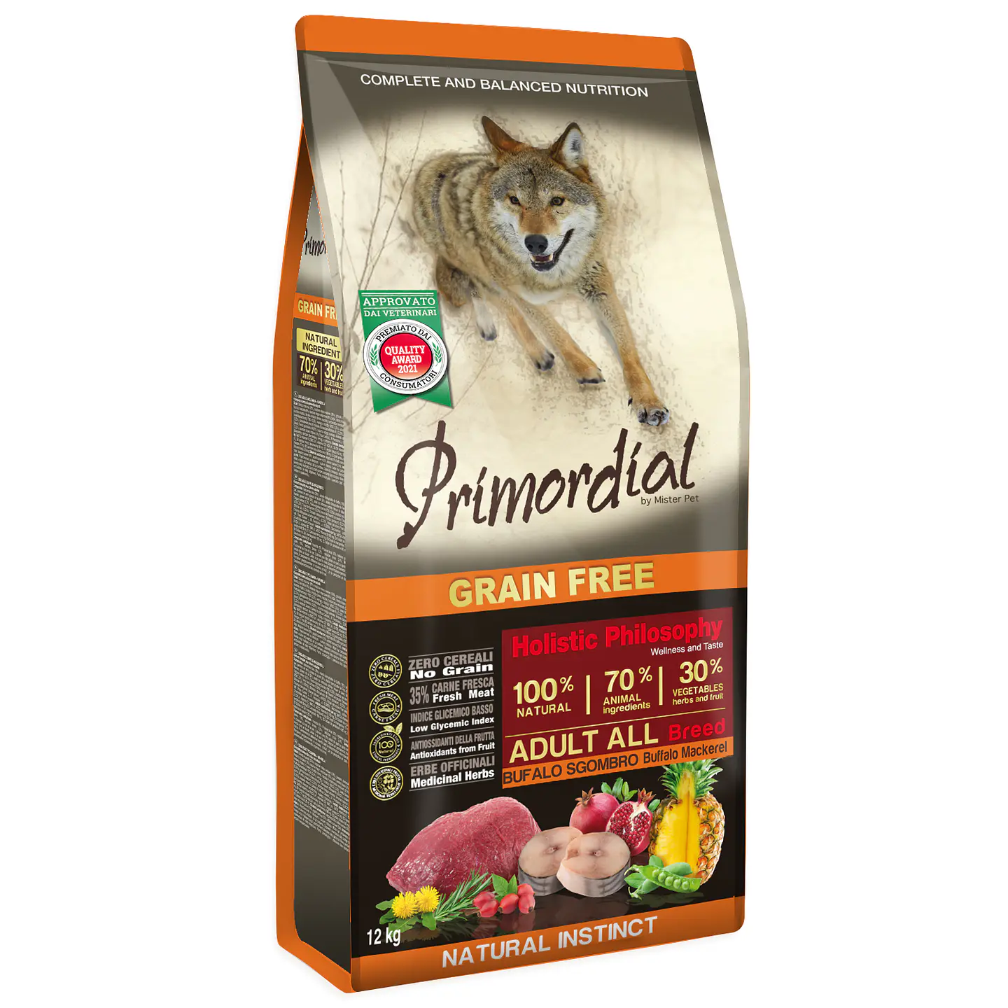 Primordial Sem Cereais Búfalo & Cavala 12Kg  1