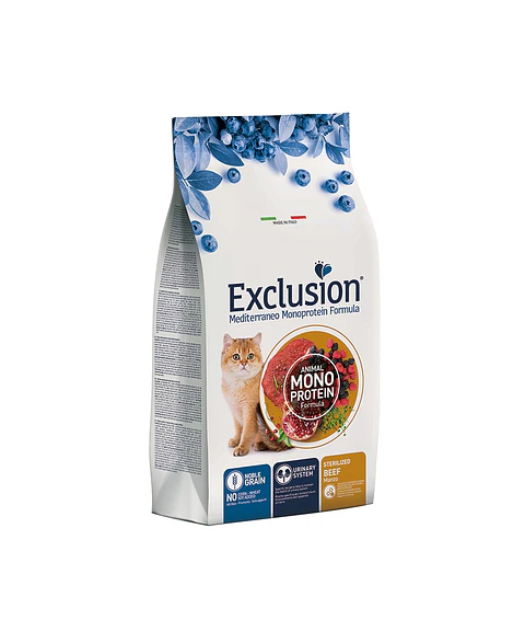 Exclusion Noble Grain Beef Gato Esterilizado 12Kg
