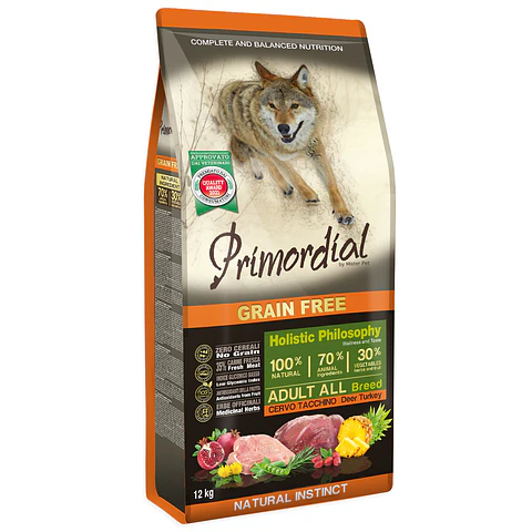 Primordial Sem Cereais Veado & Peru 12Kg 
