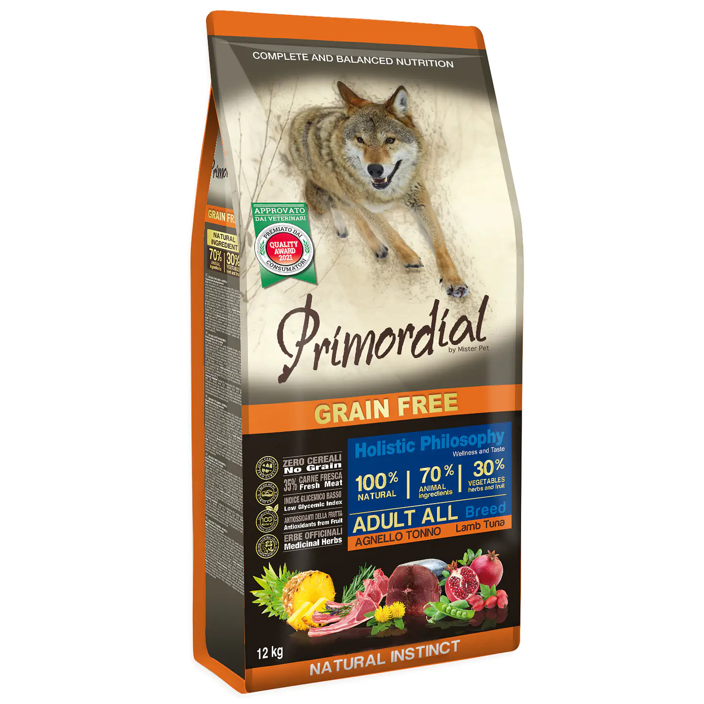 Primordial Sem Cereais Borrego & Atum 12Kg 1