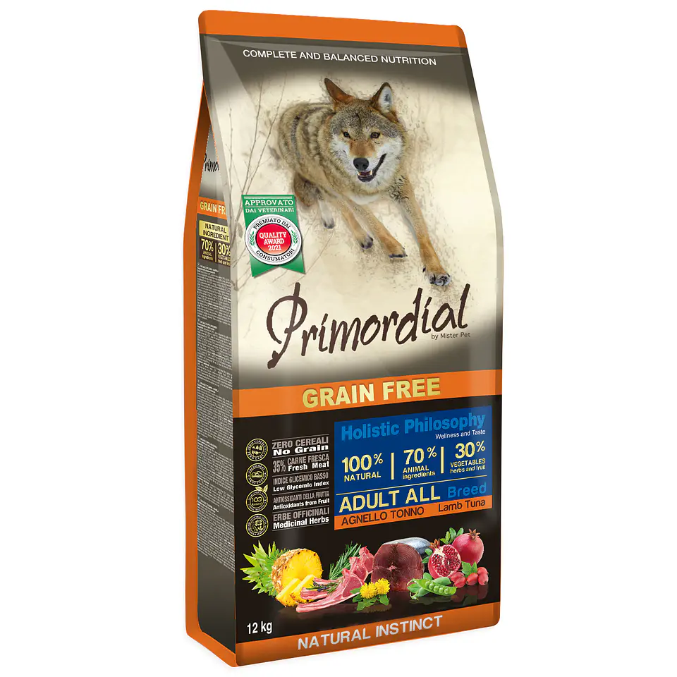 Primordial Sem Cereais Borrego & Atum 12Kg 1