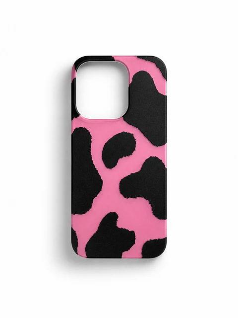 Suede Pattern Case for iPhone — Pink Cow Print