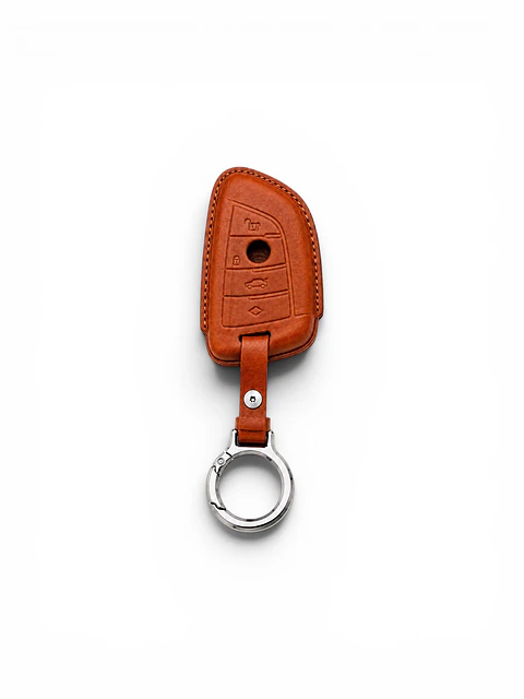 Leather Smart Key Case for BMW — Cognac Brown