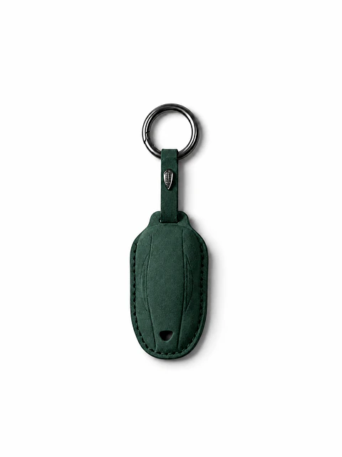 Tesla Model S / X Key Case — Dark Green Alcantara
