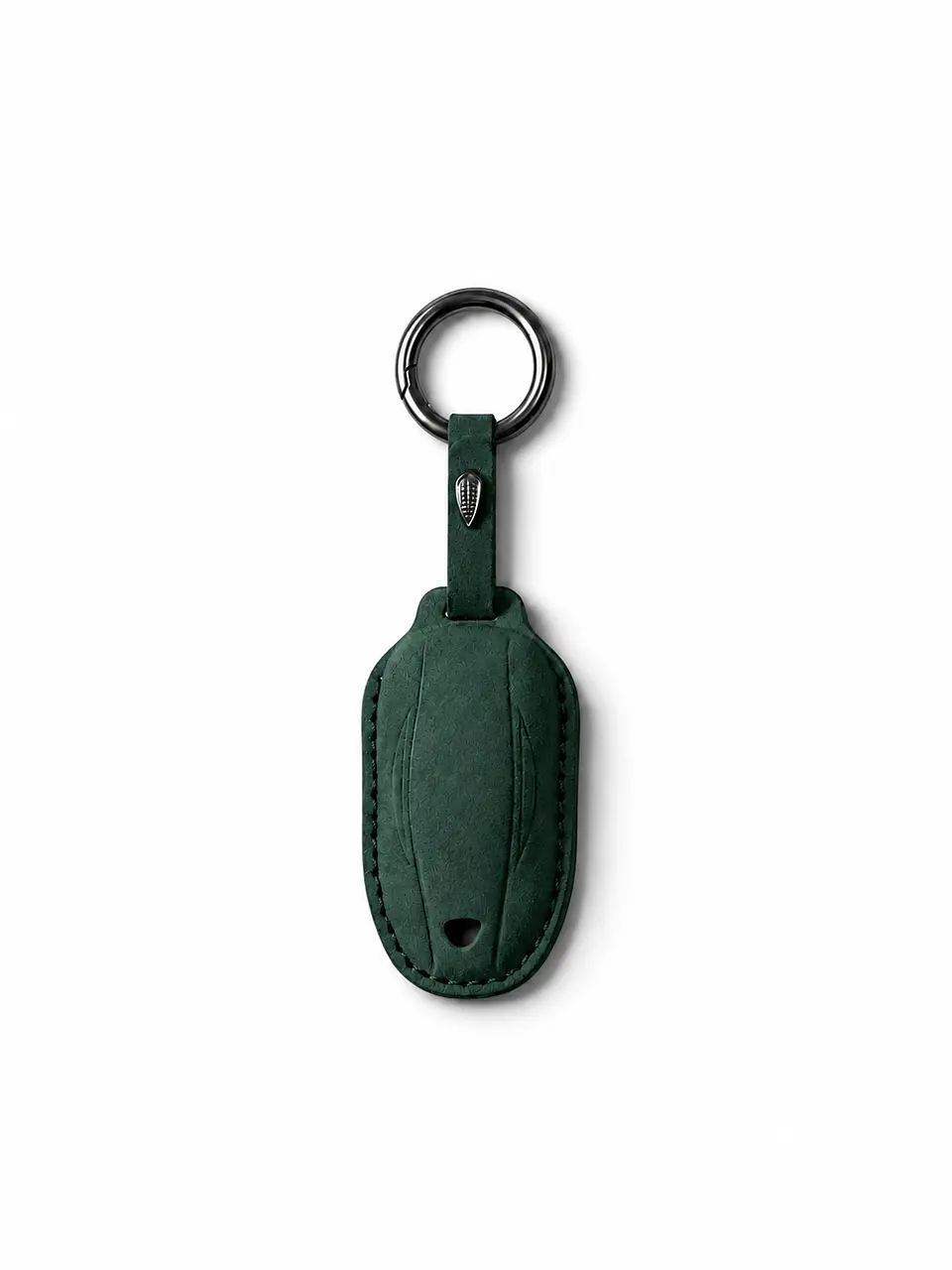 Tesla Model S / X Key Case — Dark Green Alcantara 1