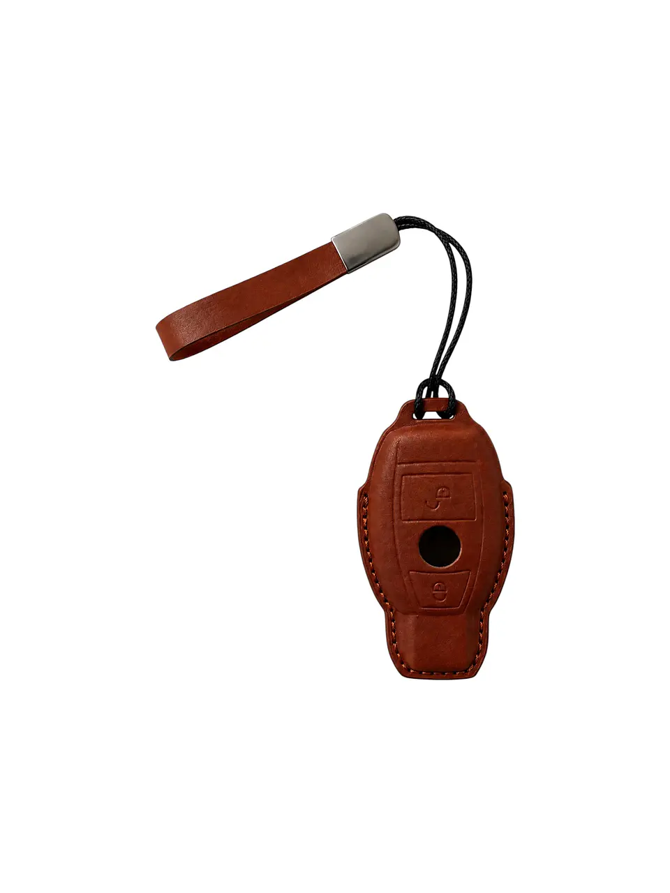 Leather Smart Key Case — Compatible with Mercedes-Benz — Cognac Brown 1