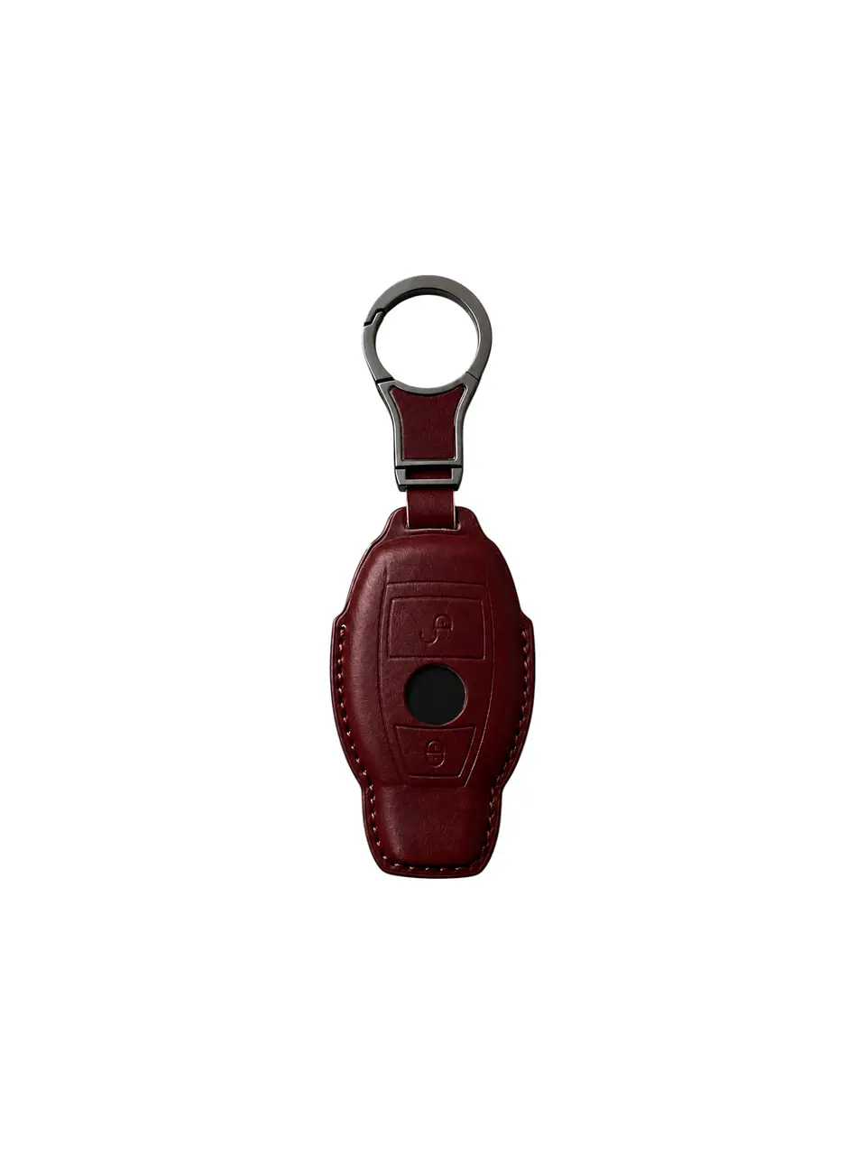 Leather Smart Key Case — Compatible with Mercedes-Benz — Leather Key Case – Burgundy 1