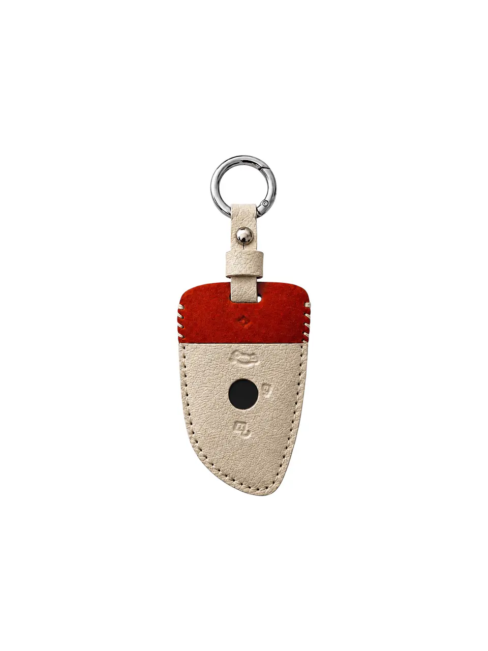 Leather Smart Key Case — Compatible with Mercedes-Benz — Cream & Red 1
