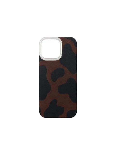 Suede Pattern Case for iPhone — Brown Cow Print
