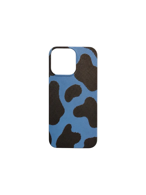 Suede Pattern Case for iPhone — Blue Cow Print