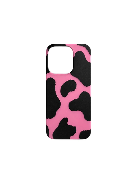 Suede Pattern Case for iPhone — Pink Cow Print