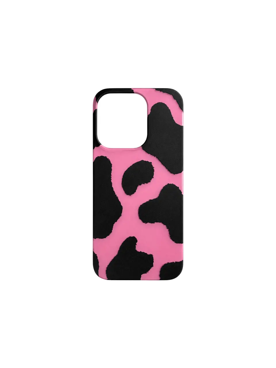 Capa para iPhone com estampado de camurça e vaca cor-de-rosa. 1