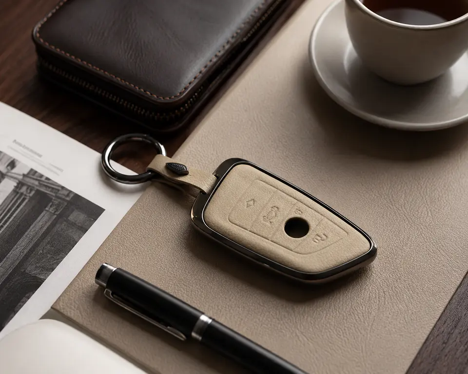 BMW Key Cover — Premium Leather Beige  2