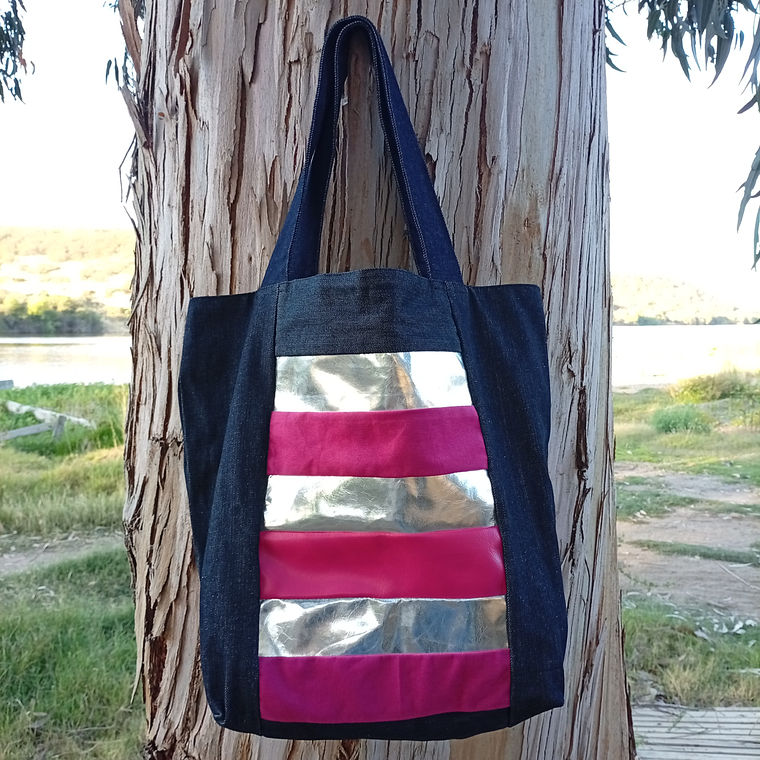 Bolso Rose Denim Eco Cuero 1