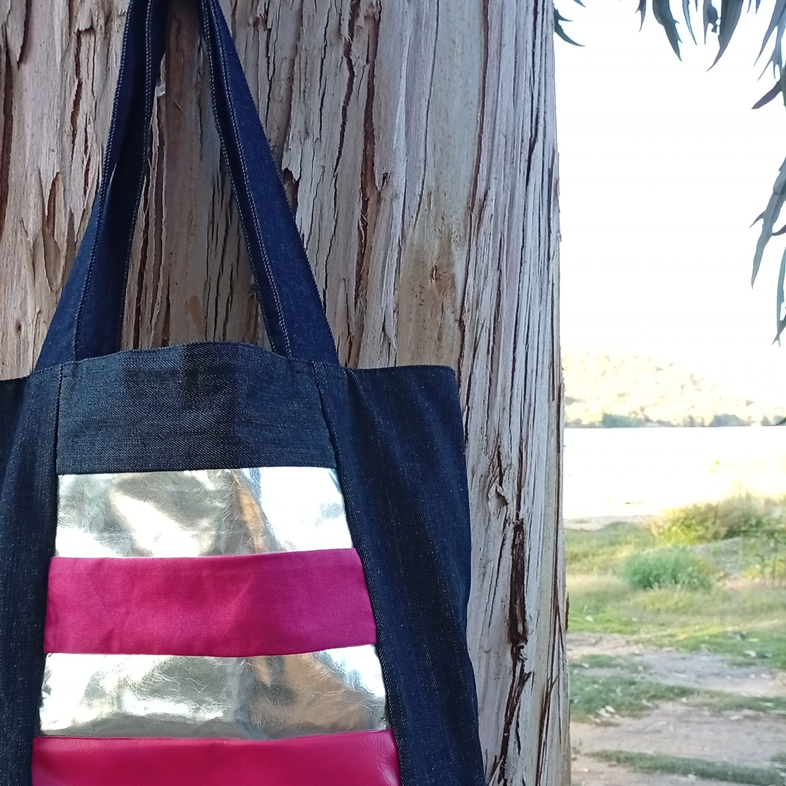 Bolso Rose Denim Eco Cuero 2